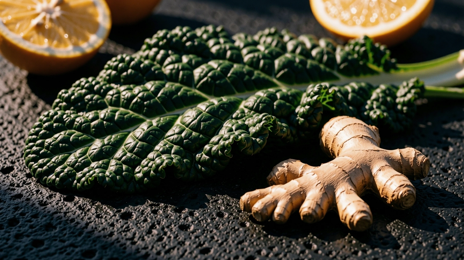 Composizione di ingredienti naturali e vitali